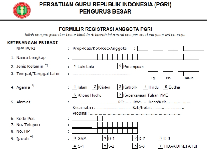 Pendaftaran PGRI Rappocini - Persatuan Guru Republik Indonesia Cabang Rappocini